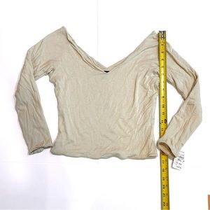 NWT$240 RALPH LAUREN BLACK LABEL S SMALL OFF SHOULDER CROP TOP BEIGE NEUTRAL NEW